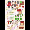 Farming Assets 2D pixel art tiles and sprites for video games, including crops, tools, soil, and farming elements for simulation games.