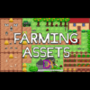 Farming Assets 2D pixel art tiles and sprites for video games, including crops, tools, soil, and farming elements for simulation games.
