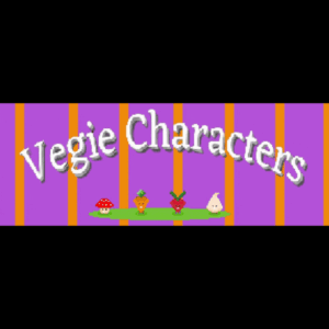 Vegie Characters – 2D animated vegetable characters designed for video games, featuring colorful sprites and dynamic animations.