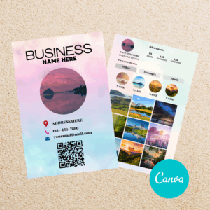 Editable Instagram business card template designed in Canva, ideal for promoting social media handles with a clean and modern style.
