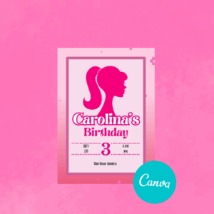 Barbie Birthday Invitation Card