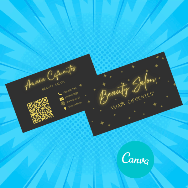 Business Card - Gold customizable, professional layout suitable for personal branding, freelancers, and corporate identity design.