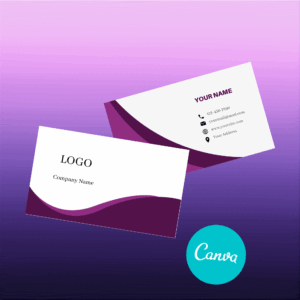 Business Card - Purple customizable, professional layout suitable for personal branding, freelancers, and corporate identity design.