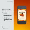 Editable Thanksgiving invitation template with festive autumn design featuring pumpkins and fall leaves.