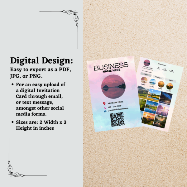 Editable Instagram business card template designed in Canva, ideal for promoting social media handles with a clean and modern style.