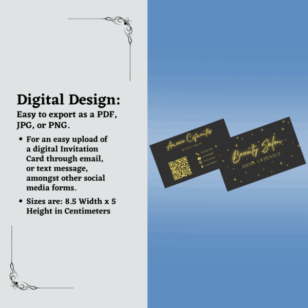 Business Card - Gold customizable, professional layout suitable for personal branding, freelancers, and corporate identity design.