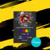Colorful Mario Birthday Invitation Card featuring Mario and Yoshi, customizable in Canva.