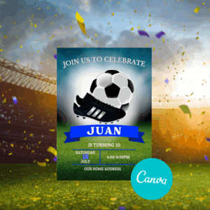 Soccer Birthday Invitation Card Template