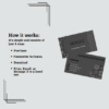 Editable business card -black template with a sleek, professional design created in Canva for personal branding or business promotion.