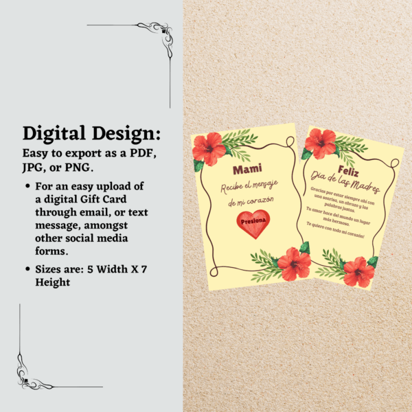 Digital Mother's Day Gift E-Card with a heartfelt design, customizable text, and warm colors to celebrate and appreciate moms on their special day.